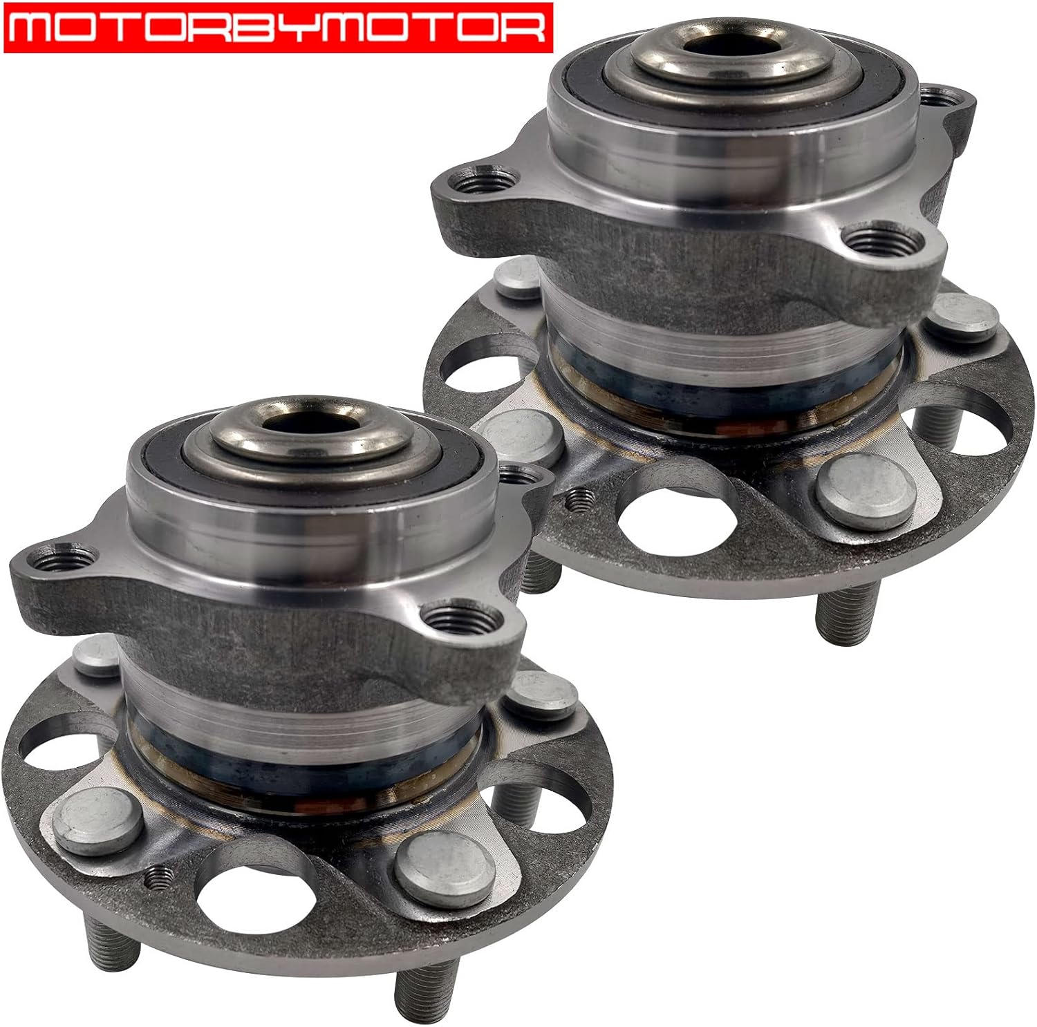 MotorbyMotor 512353 Rear Wheel Bearing and Hub Assembly fits for 2008-2012 Honda Accord, 2009-2014 Acura TSX Heavy Duty Wheel Hub Bearing Assembly with 5 Lugs Encoder ABS-2pcs Set