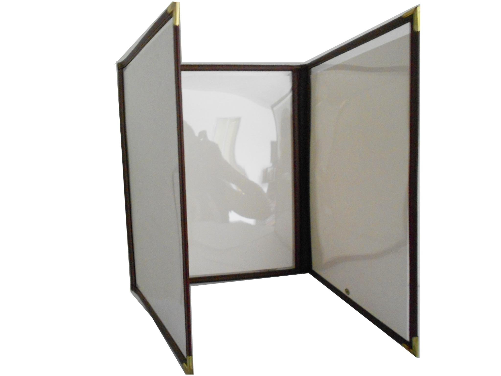 Triple Fold Menu Cover 8.5 x 11 - Vinyl Edge Trim In - Sold By Case (10 Pcs), Brown