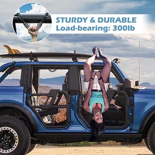 Miniatura 9 de SEVEN SPARTA Paquete de 4 asas de agarre de barra antivuelco compatibles con Ford Bronco 2021 202 2023 24 puertas, mango de agarre de paracaídas,