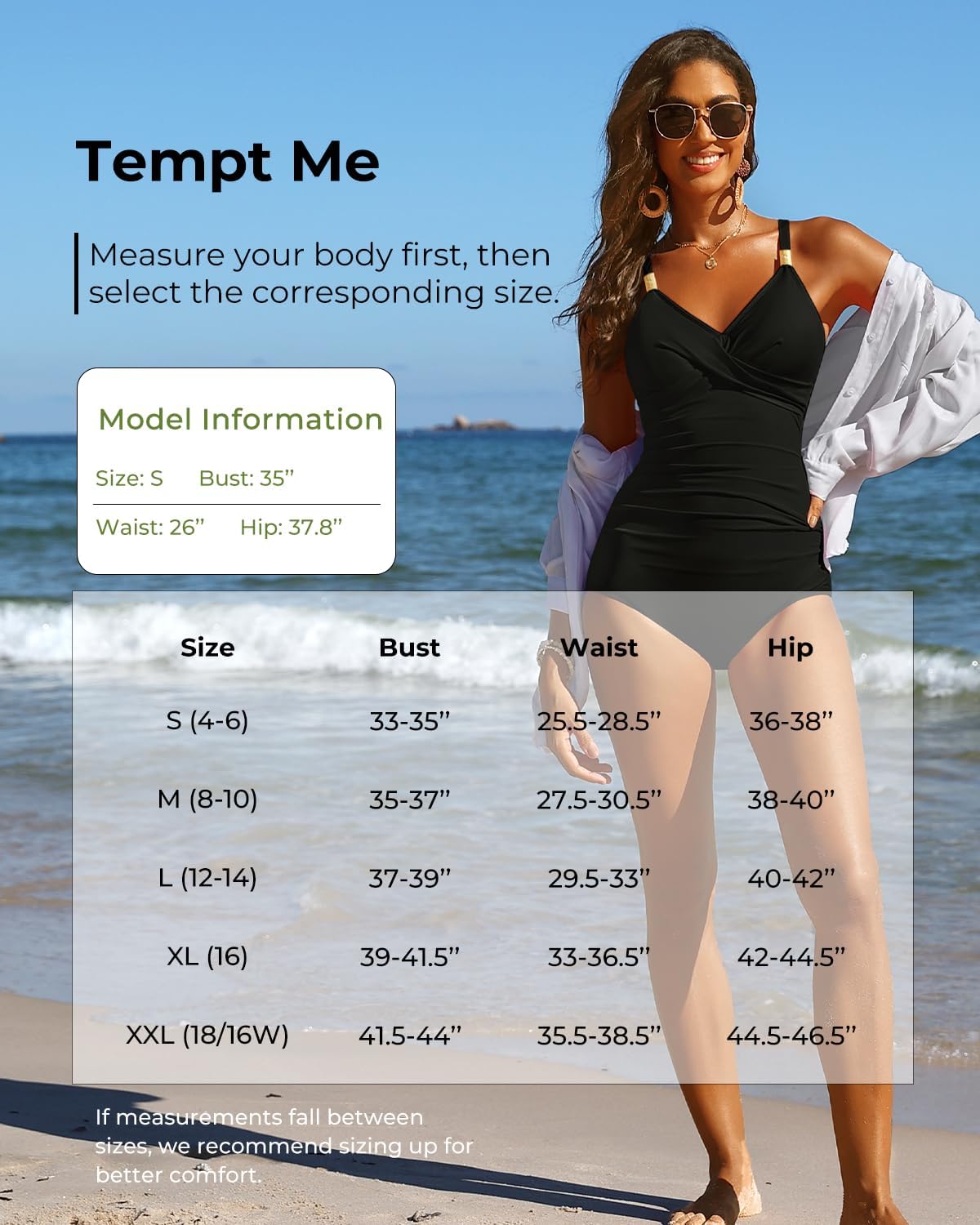 Tempt Me Womens One Piece Swimsuit - Tummy Control Bathing Suit V Neck Metal Twist Front 2025 Swimwear - Image 6