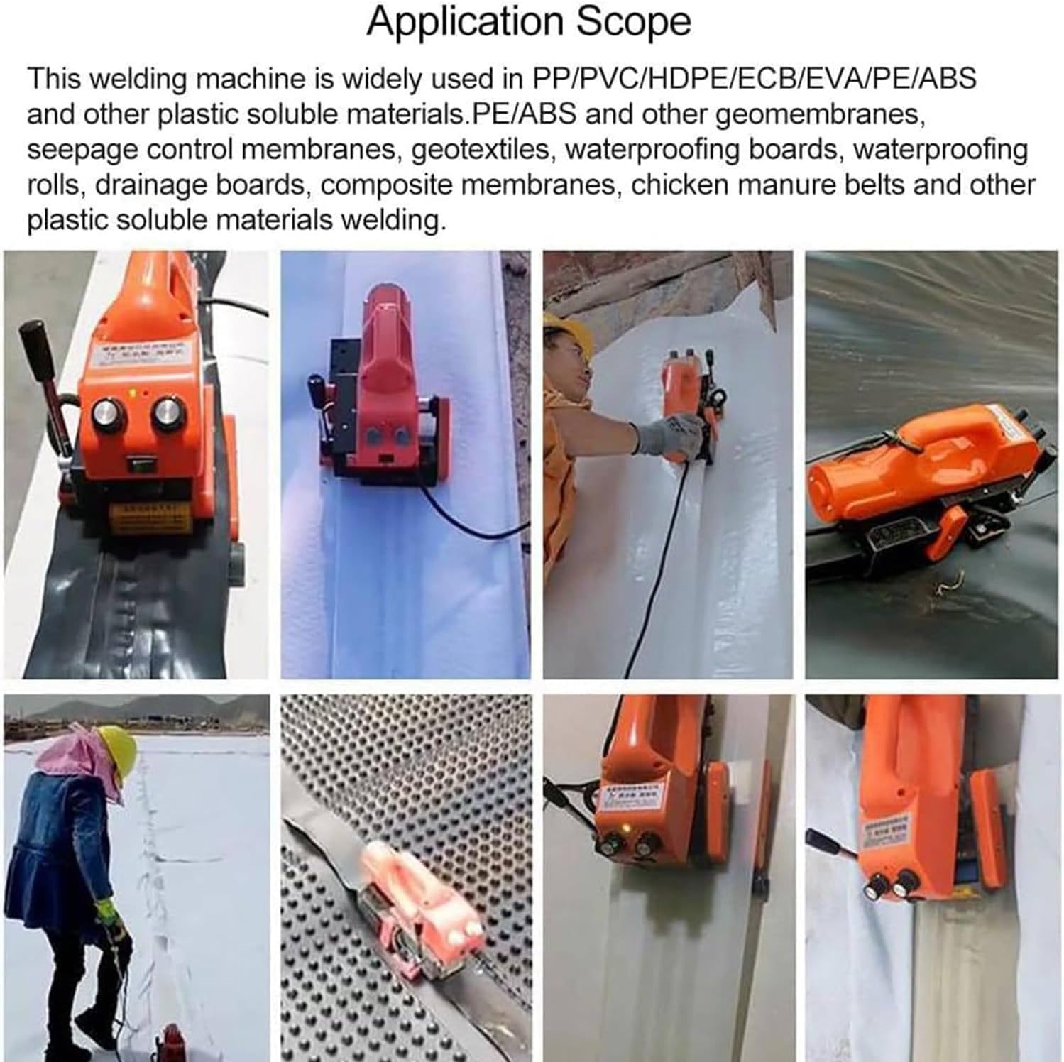 Plastic Membrane Hot Wedge Welder, 800W Geomembrane Welding Machine, Film Welding Machine Plastic for Sealing Welding HDPE EVA PVC, 32~842°F Hot Wedge Welder Tool Kit