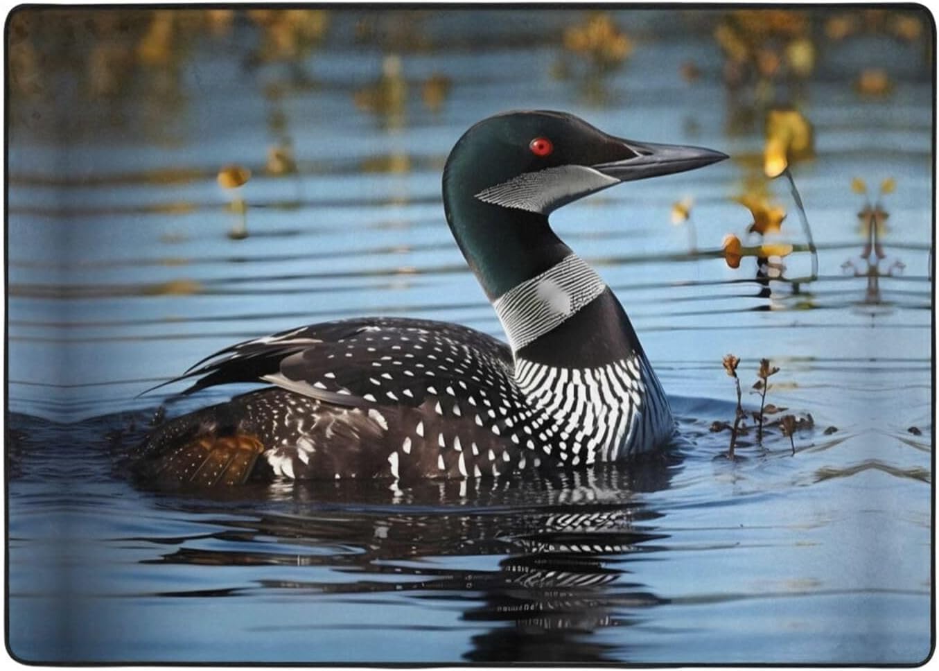 Flannel Non-Slip (Loon Birds) Rug Pad 80×50in Soft Washable Protective for Hardwood Floors Bedroom Bathroom Living Room