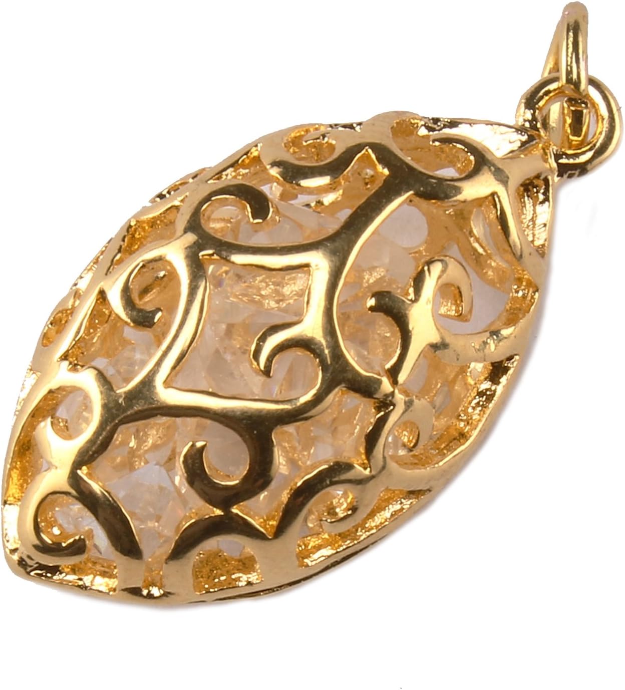 Full Force American Football Necklace Pendant Cage with Gemstones