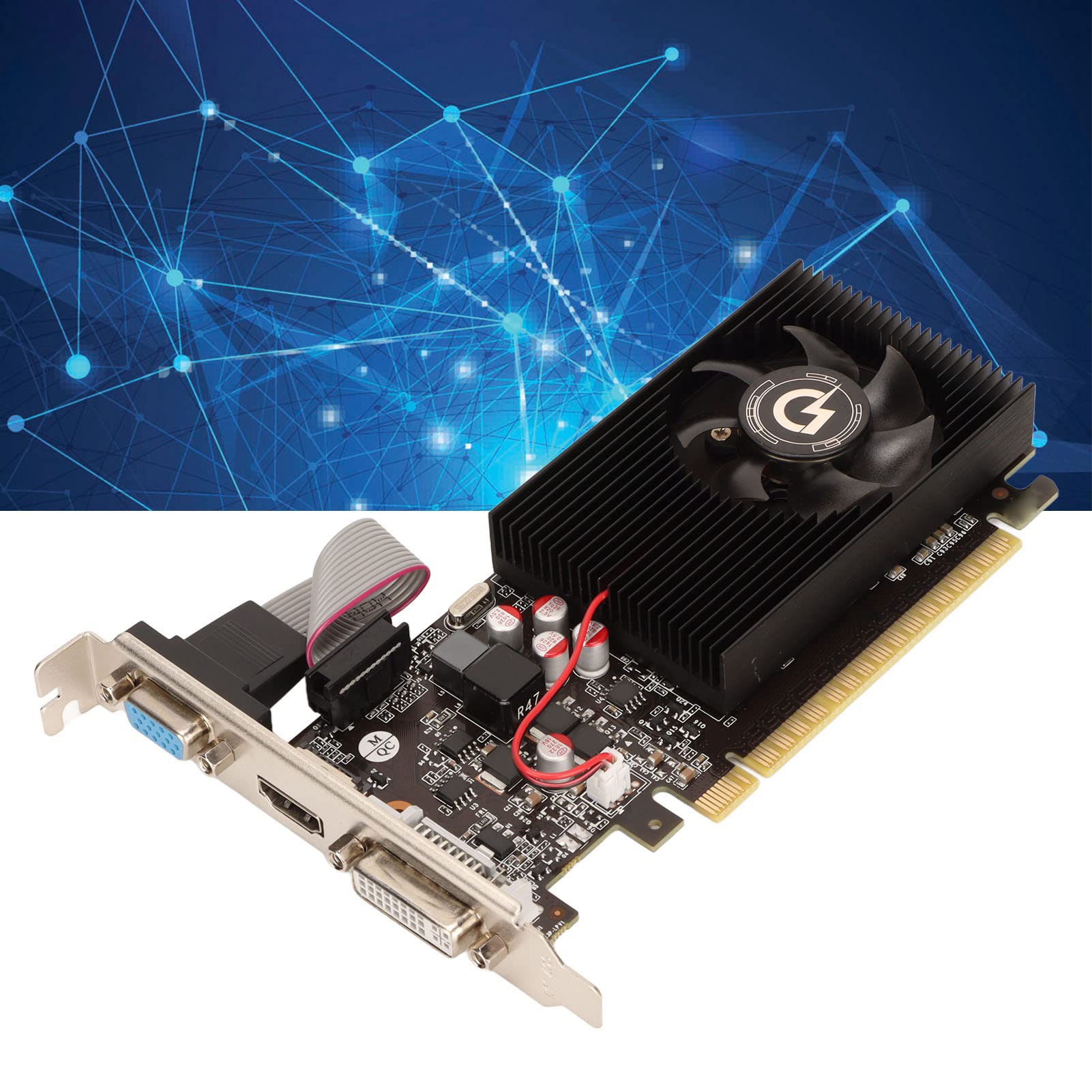 Yctze Scheda Grafica da Gioco 4G GDDR3 da 700 MHz con Supporto VGA, DVI, HD a 128 Bit e Ventola Singola, Ideale per i Giochi su PC