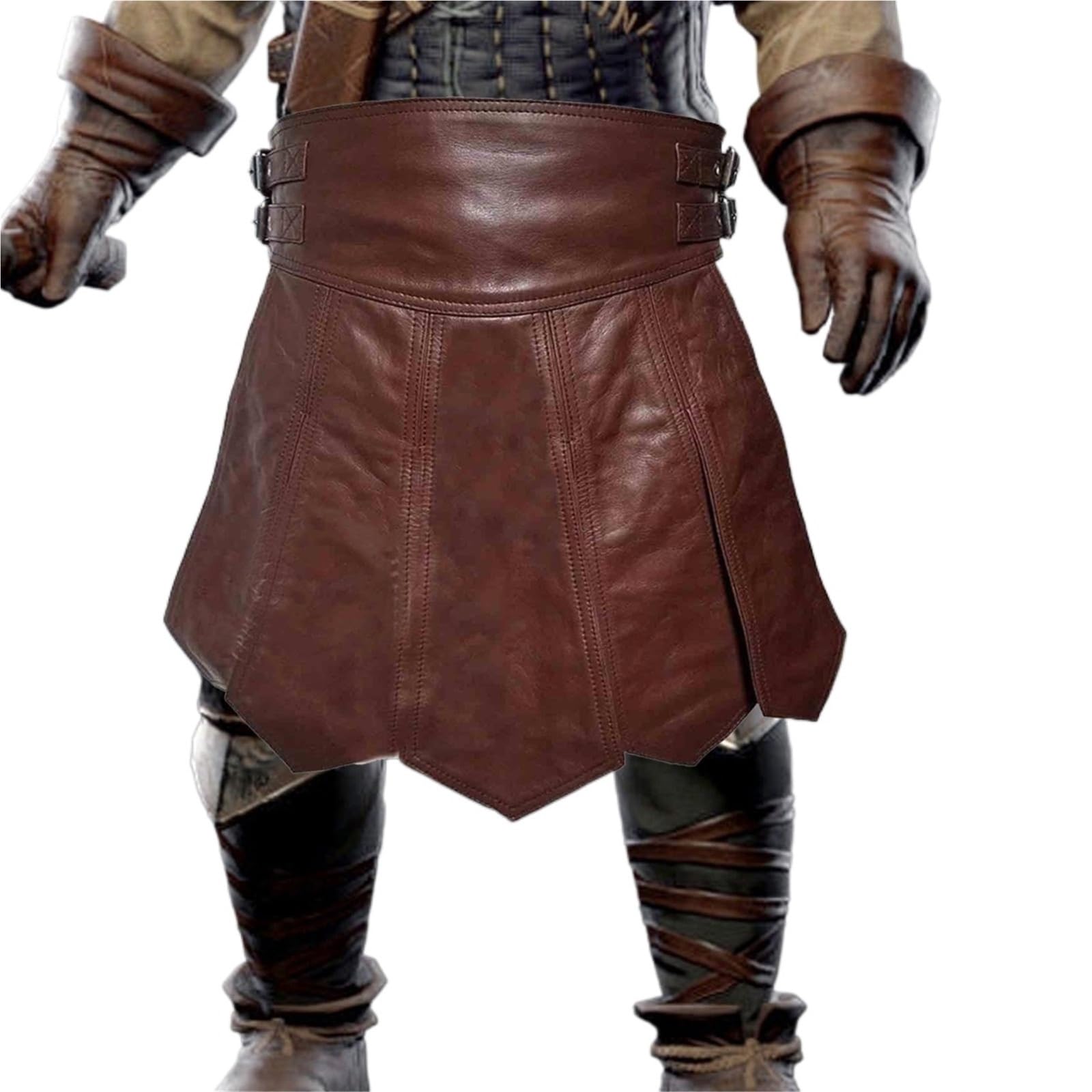 Kilt de cosplay pour homme jupe romaine médiévale marron carnaval