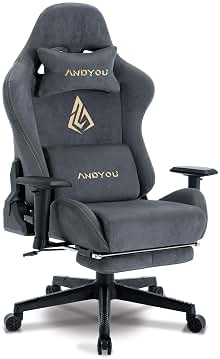 Andyou Gaming AMP-Silla Gaming Ergonómica Profesional con Reposabrazos 3D Ajustables,Soporte Lumbar y Cervical, Reclinable 150°, Soporte 150 kg, Ruedas Silenciosas, Base Robusta,Gris