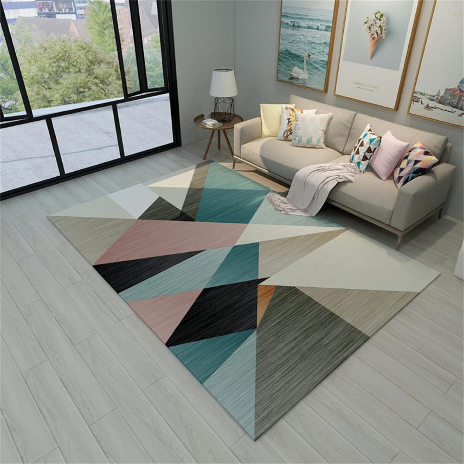 Tapis salon moderne multicolore idéal pour la déco de chambre ado fille