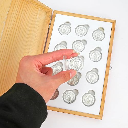 Miniatura 2 de TINGKU Monedas de Boda Arras de Boda Catolica Recuerdos Para Boda con Monedas de Plata Decoracion Para Bodas con 13 Monedas Virgen de Guadalupe en