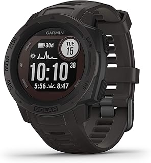 Garmin 010-02293-10 Instinct Solar, Rugged Outdoor Smartwatch with Solar Charging Capabilities, Built-in Sports Apps and Health Monitoring, Graphite
