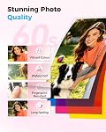 HPRT 4x6 Imprimante photo avec 108 Feuilles et 2 Rubans, Sublimation de colorant sans fil Imprimante photo portable pour iPhone et Android Smartphones, Impression photo