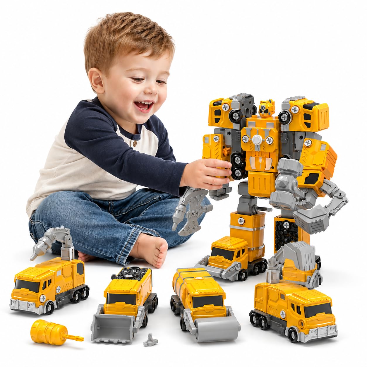 知育玩具 votaniduo Amazon.com: WATUDOU 5-in-1 Take Apart Construction Vehicle Trucks