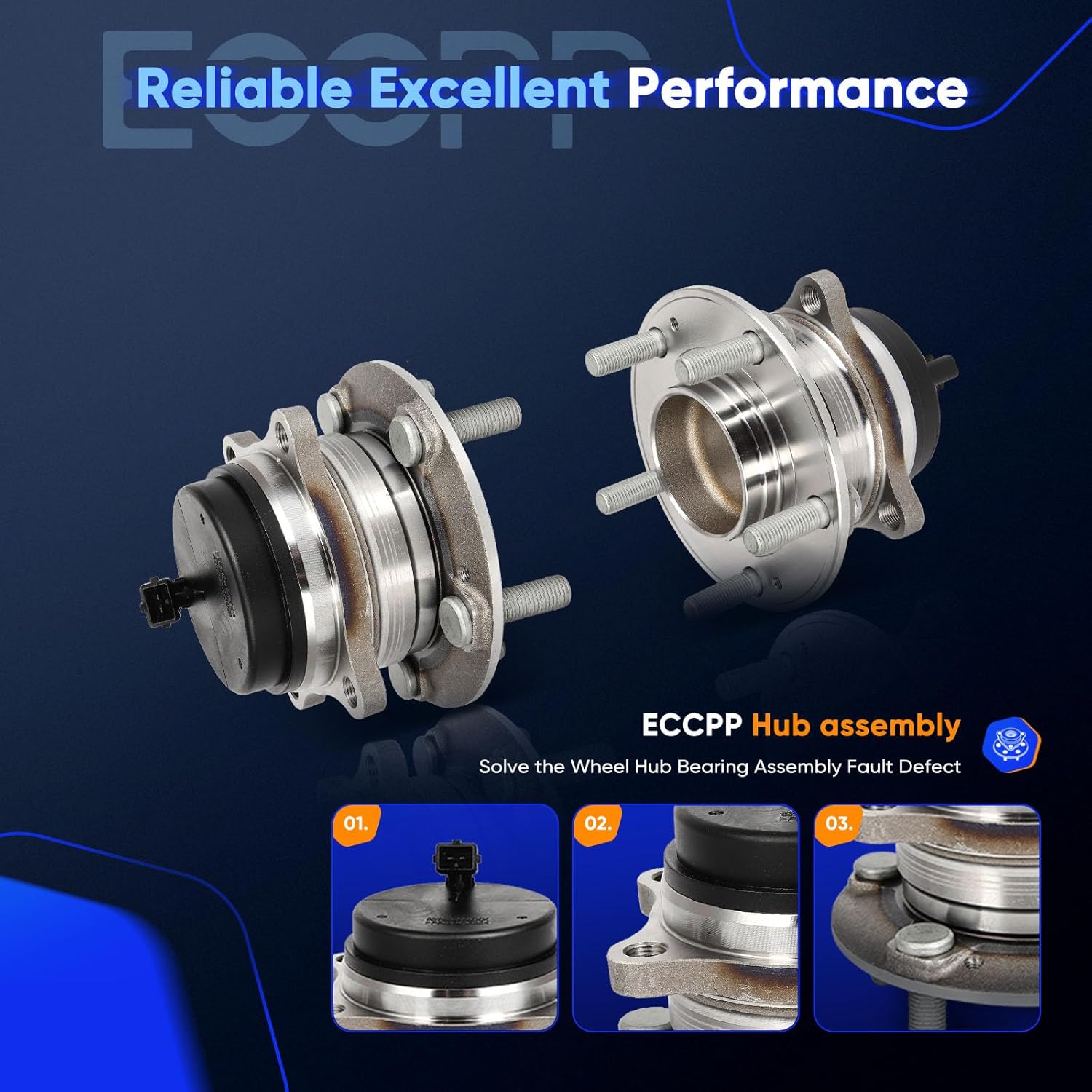 ECCPP 2 X Rear Wheel Hub Bearing for Kia Sedona 2015 2016 2017 2018-2019 512556 5 Lug