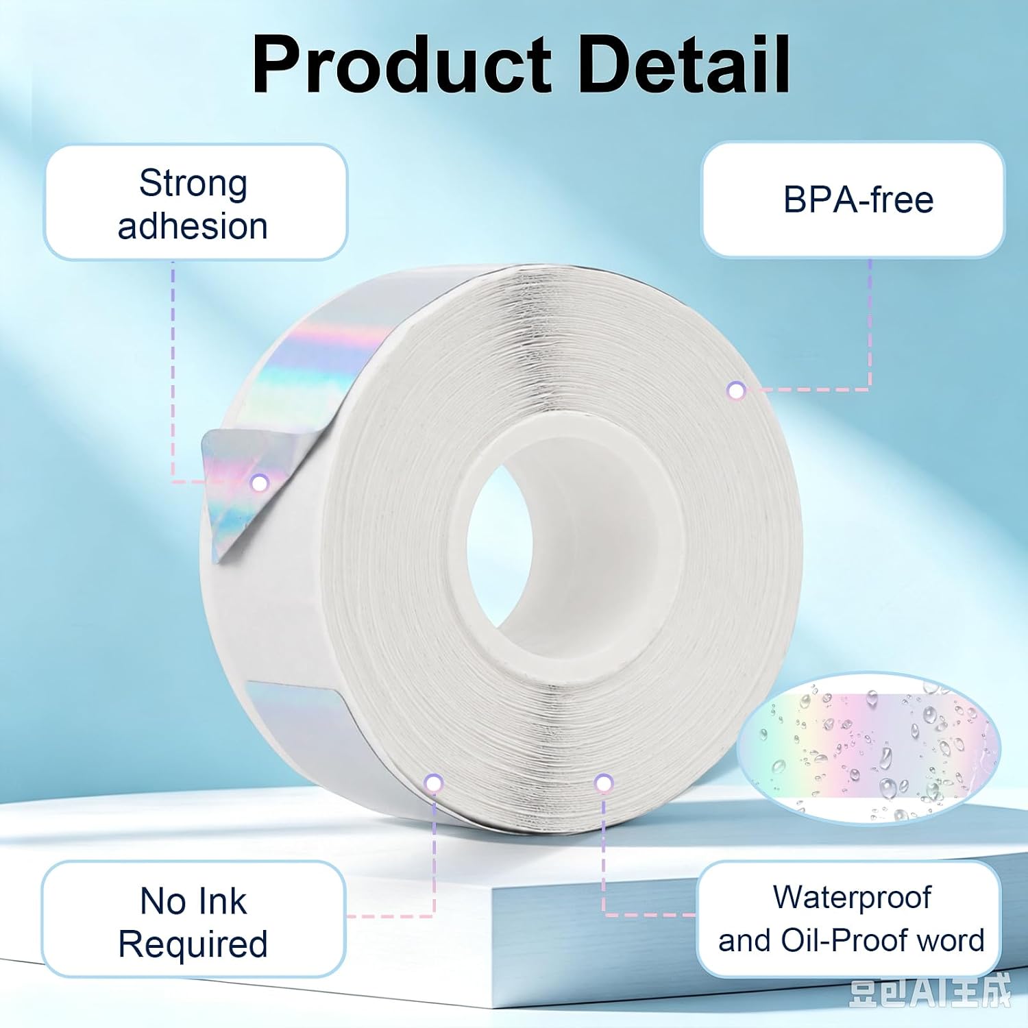 640 D30 Labels, Print Master Labels Refill for Office, Holographic Silver image 3