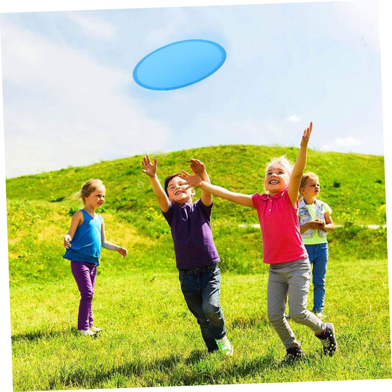 HONMEET 24pcs Foldable Flying Disc Hand Fan Foldable Folding Pocket Toy for Kids Collapsible Beach Toys Bulk Mini Toys Foldable Fan Handheld Round Fans Toy Foldable Fries - Image 2