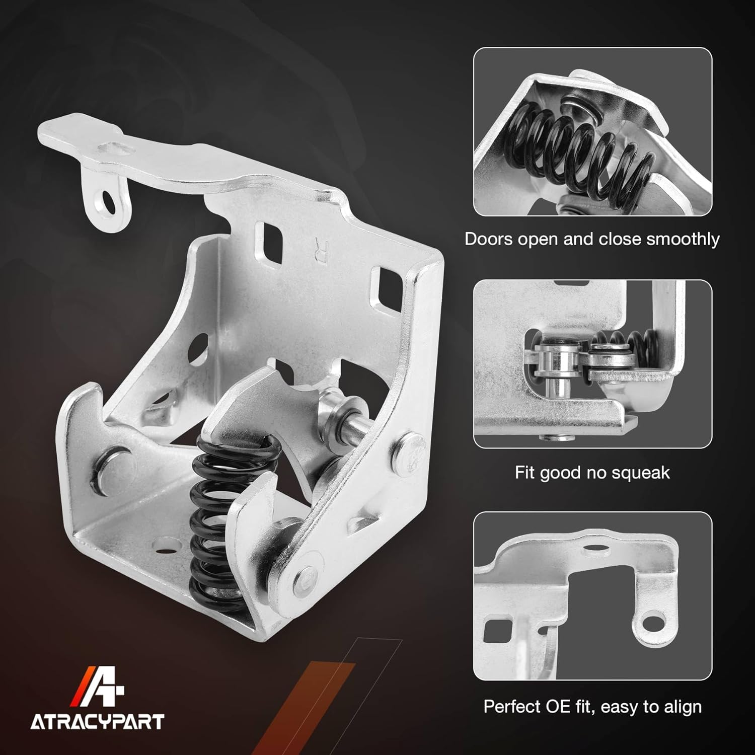 Lower Door Hinge Front Kit Left Driver Side and Right- Compatible with 2007-2014 Chevy Silverado Suburban Tahoe Avalanche GMC Sierra Yukon Cadillac Escalade- Replaces# 20969645,20969646