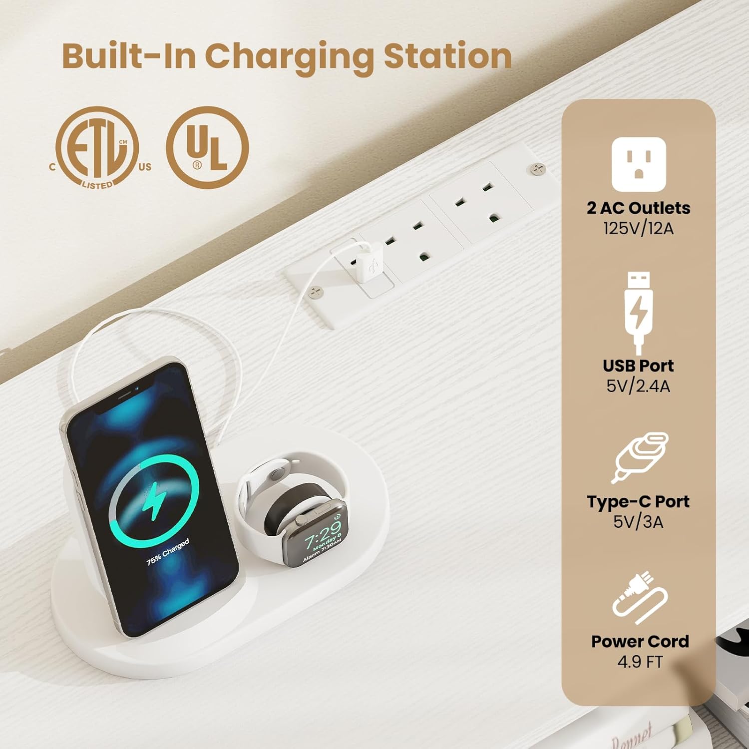 Tangkula LED TV Stand for TVs up to 85 Inches, Large Entertainment Center with Power Outlets, Remote Control, Adjustable Shelves & Cable Hole, Modern Media Console Table for Living Room (White, 77”L)