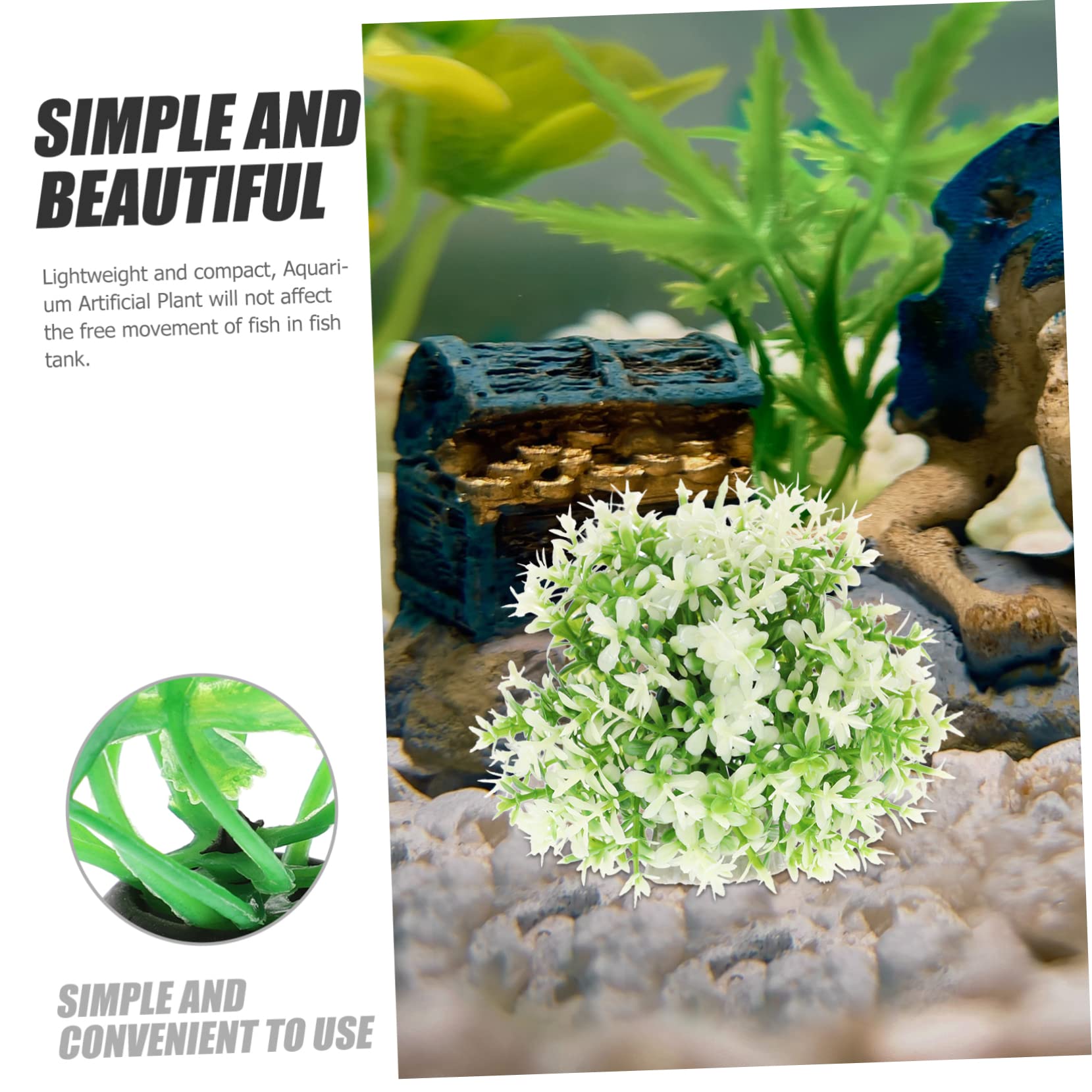 Happyyami 5juegos Plantas Artificiales para Acuarios Decoración De Acuario Ornamentales De Agua Simuladas para Peceras y Paisajismo De Decoración Natural para Peces