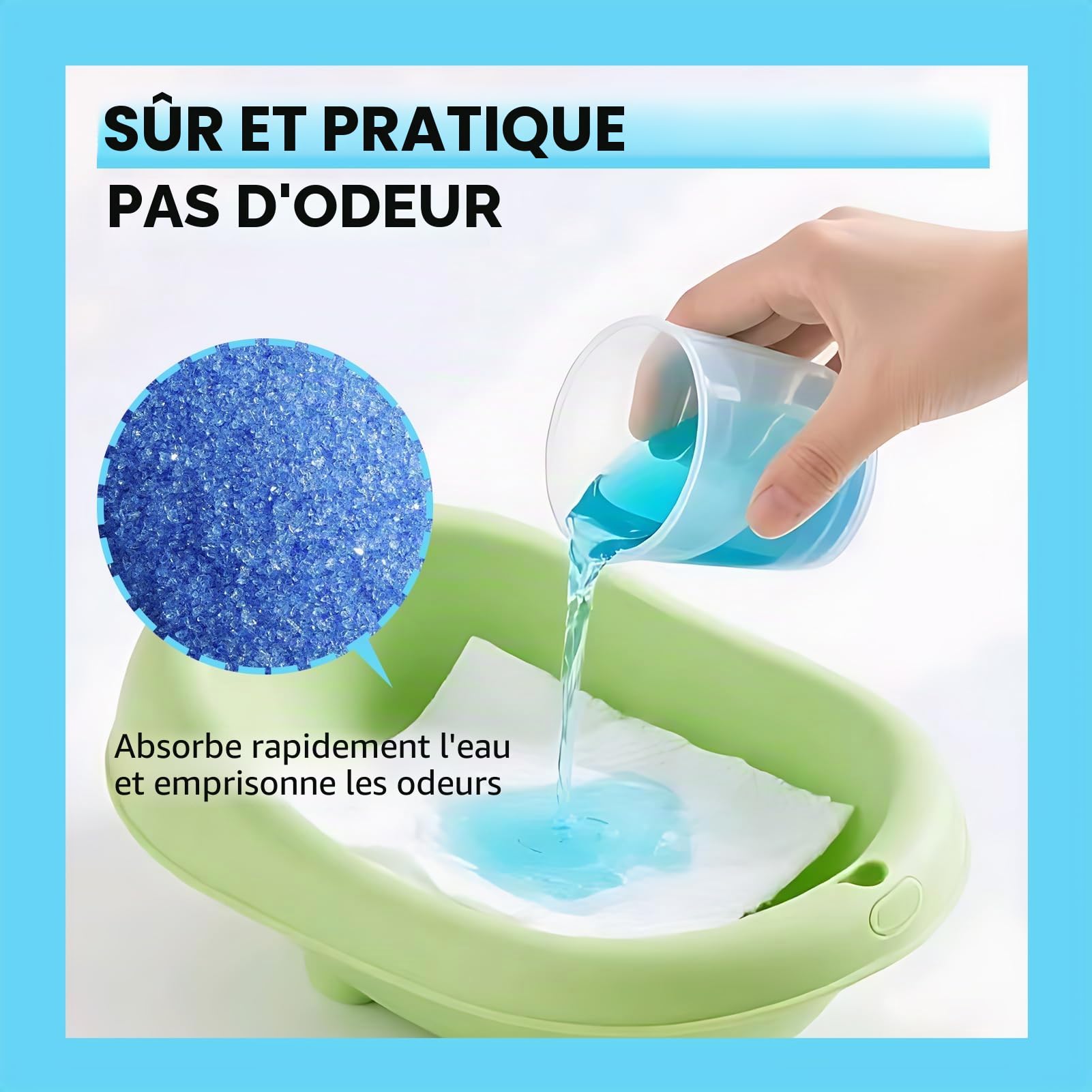 Lot de 40 coussins absorbants jetables pour toilettes portables, bassins de lit et urinoirs, solidification rapide du gel jusqu'à 80 ml, anti-éclaboussures et contrôle des odeurs, pour personnes âgées