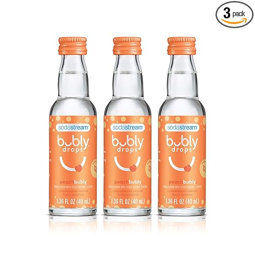 SodaStream bubly Drops, Peach, 1.36 Fl Oz (Pack of 3)