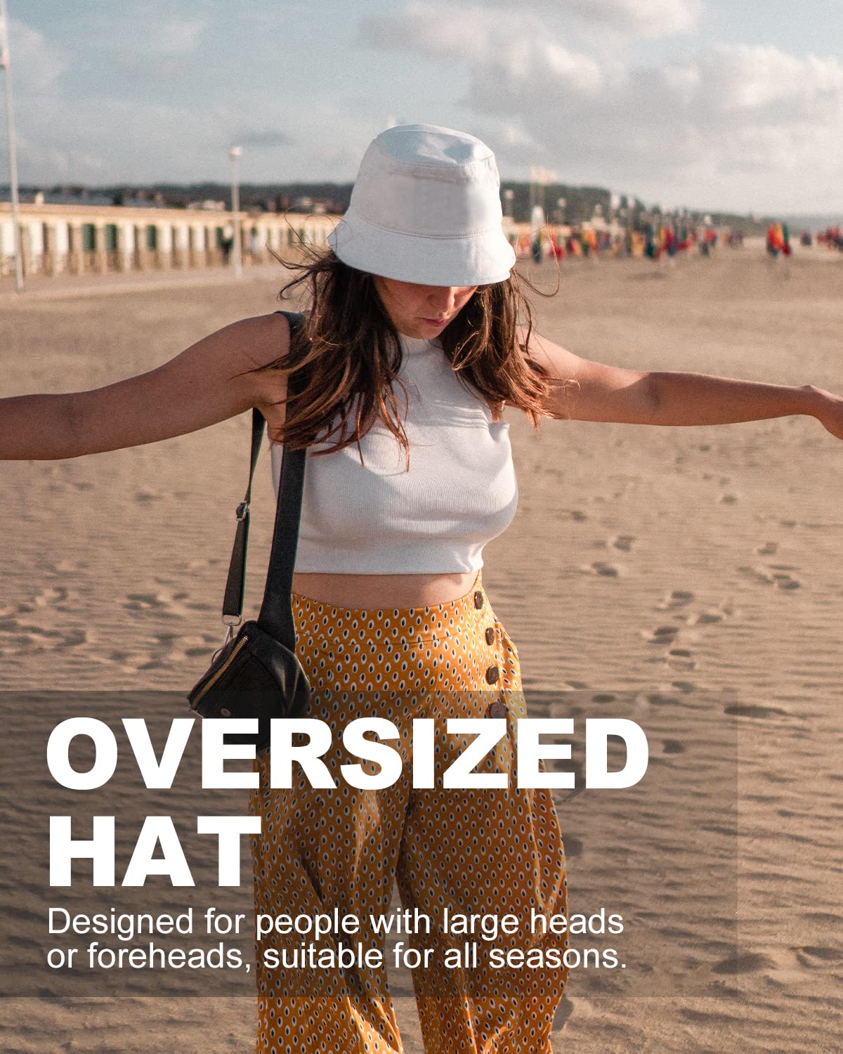 Feng Shui， Sombreros para el Sol L/XL/XX-Large,Sombreros de Pesca Reversibles Grandes,Sombrero de Pescador con protección UV de Doble Cara para Golf, Senderismo al Aire Libre