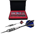 WINSDART Darts Metal Tip Set Professional Metal Darts for Dartboard Steel Tip Darts with Nonslip Iron Barrel Aluminum Dart Shafts,Extra Flights,Dart Sharpener,Gift Box