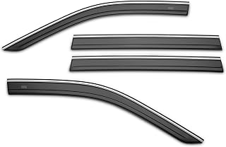 Husky Liners Low Profile Ventvisors for 2020-2025 Subaru Outback - Smoke w/Chrome Trim Rain Guards, 4pc Custom Fit