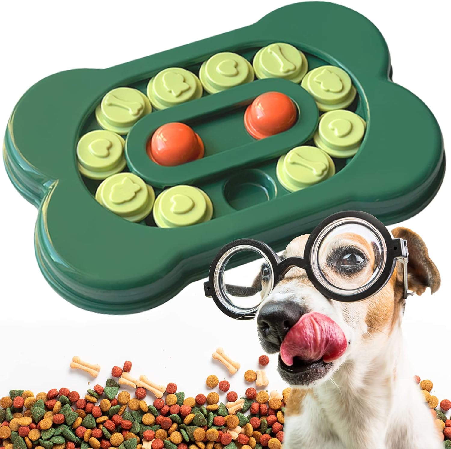 Adjustable Difficulty Dog Puzzle Toys-RongBuk Dog Enrichment Toys, Dog Bones for Dog Training Treats, Puppy Training Treats, Dog Puzzles…