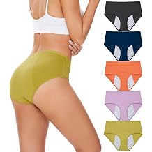 HATSURE Period Underwear for Women Leak Proof Cotton Overnight Menstrual Panties Briefs Multipack