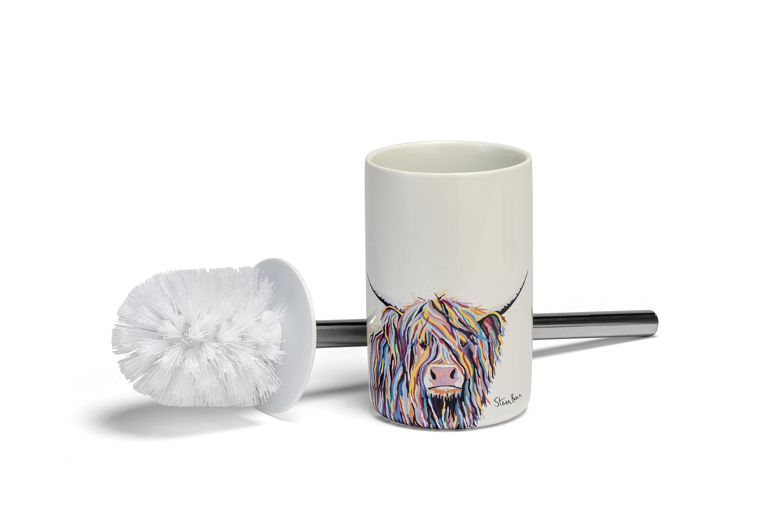 Croydex Steven Brown Ceramic Toilet Brush - Angus Mccoo