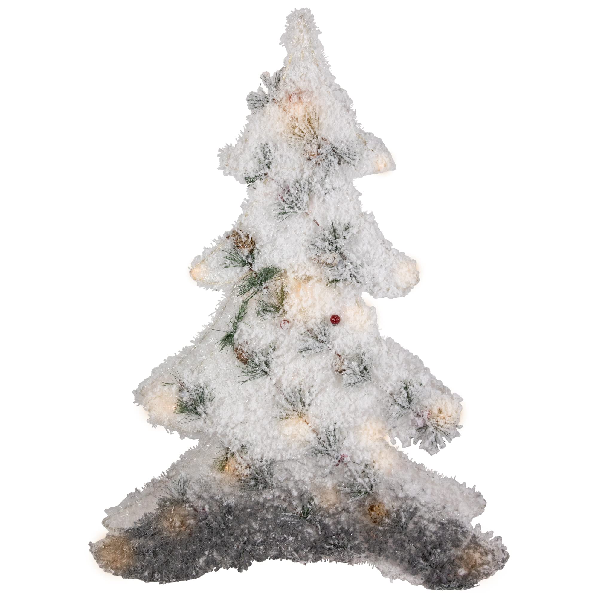 Northlight LED Lighted 2D Tinsel and Pine Christmas Tree Decoration - 27.5
