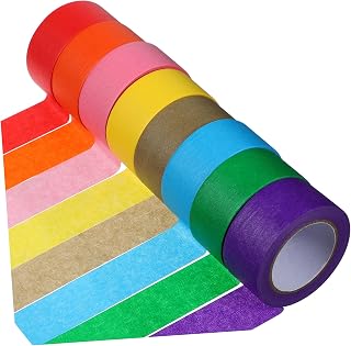 Veemoon 8 Rollos Cinta De Papel De 8 Colores Etiqueta De Colores Vistoso Enmascaramiento Adhesivo Cinta Para Scrapbooking Papel De Enmascarar Para Pintar Cinta De Color Cinta De Pintura