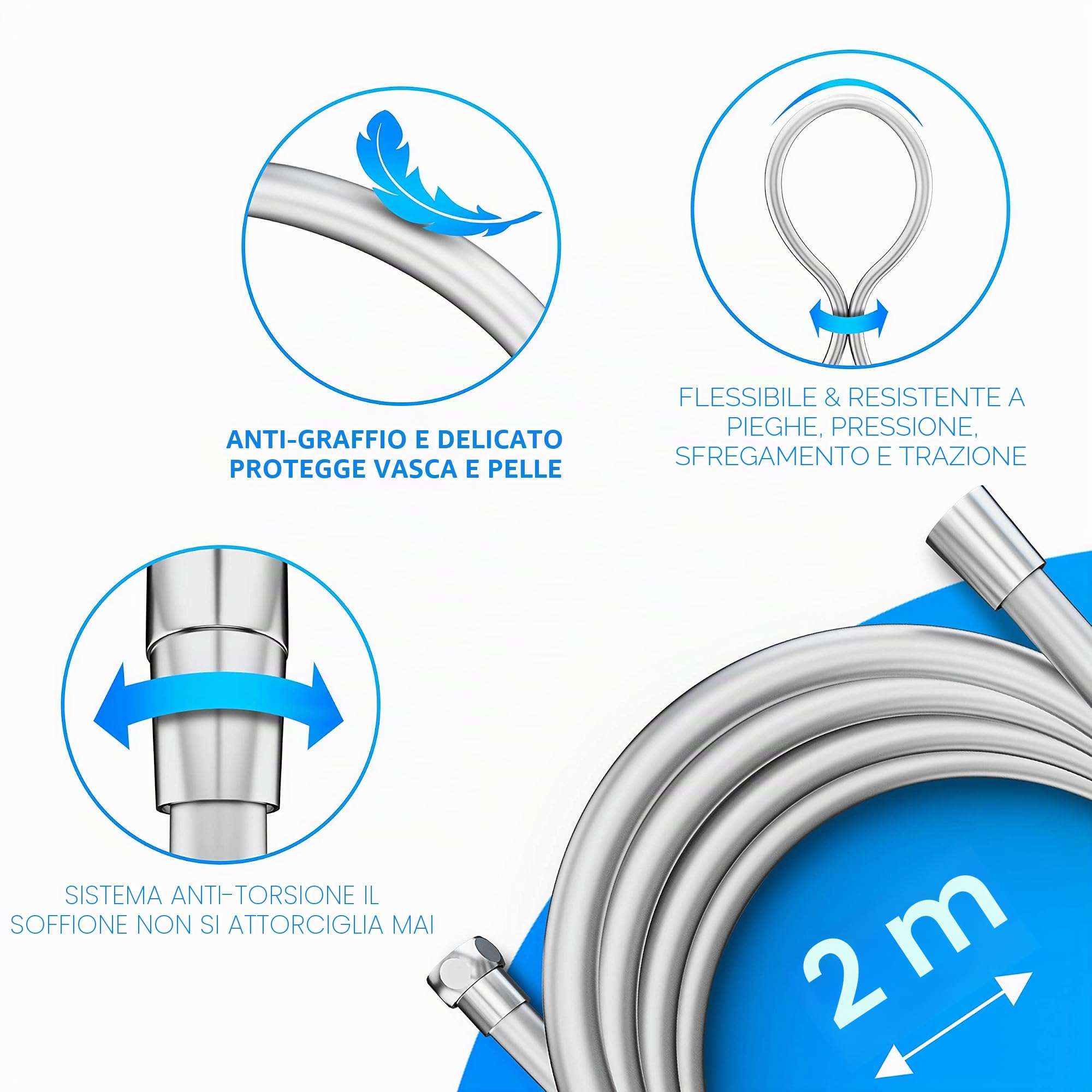 Lyvanas soffione doccia con tubo e supporto (Vincitore del test)