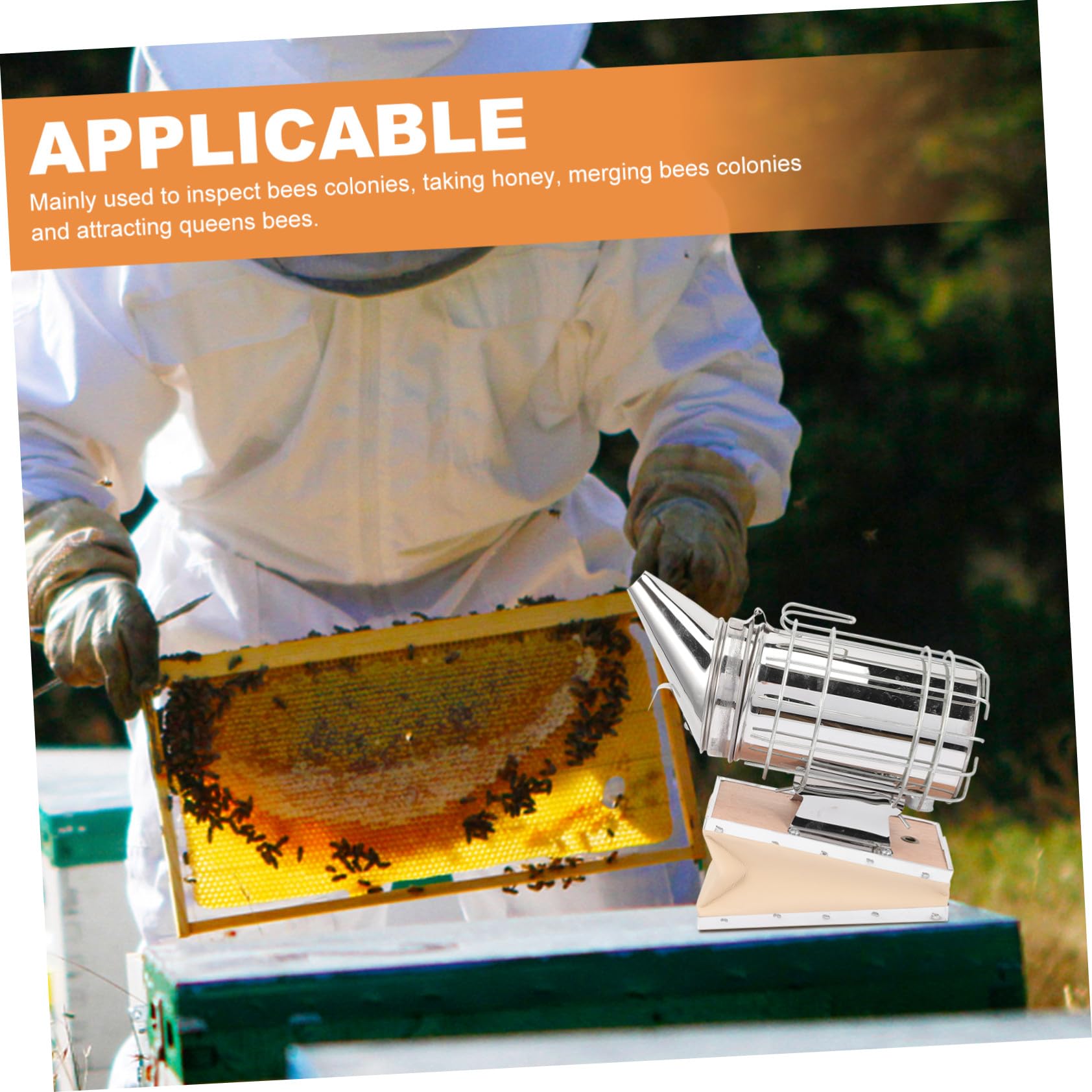 SUPVOX Affumicatore Mini in Acciaio Inossidabile con Strumenti per Apicoltura Protettivo per Apicoltori Strumento Pratico per Apicoltura Sicura e Facile Uso Accessorio Essenziale per