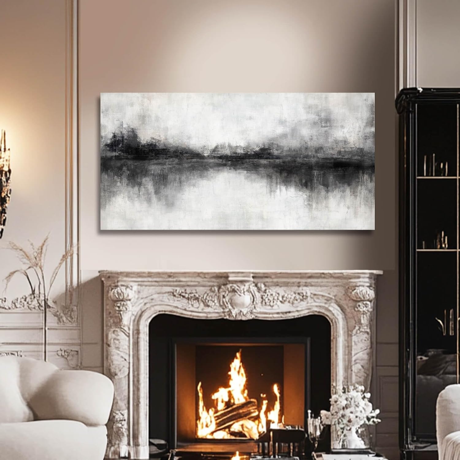 Black And White Wall Art Large Wall Decor Abstract Framed Wall Art Posters for Men Room Vintage Photo Pictures 24"x48" - Image 5