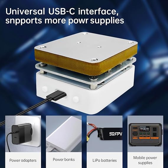 T55 Preheating Soldering Station, Soldering Hot Plate PCB SMD, 25V 95W Welder Heating Plate, Rework Heater, 55x55mm Repairing Heating Plate with OLED Display for Repair, DIY, and Laboratory Use