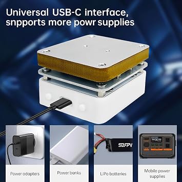 T55 Preheating Soldering Station, Soldering Hot Plate PCB SMD, 25V 95W Welder Heating Plate, Rework Heater, 55x55mm Repairing Heating Plate with OLED Display for Repair, DIY, and Laboratory Use