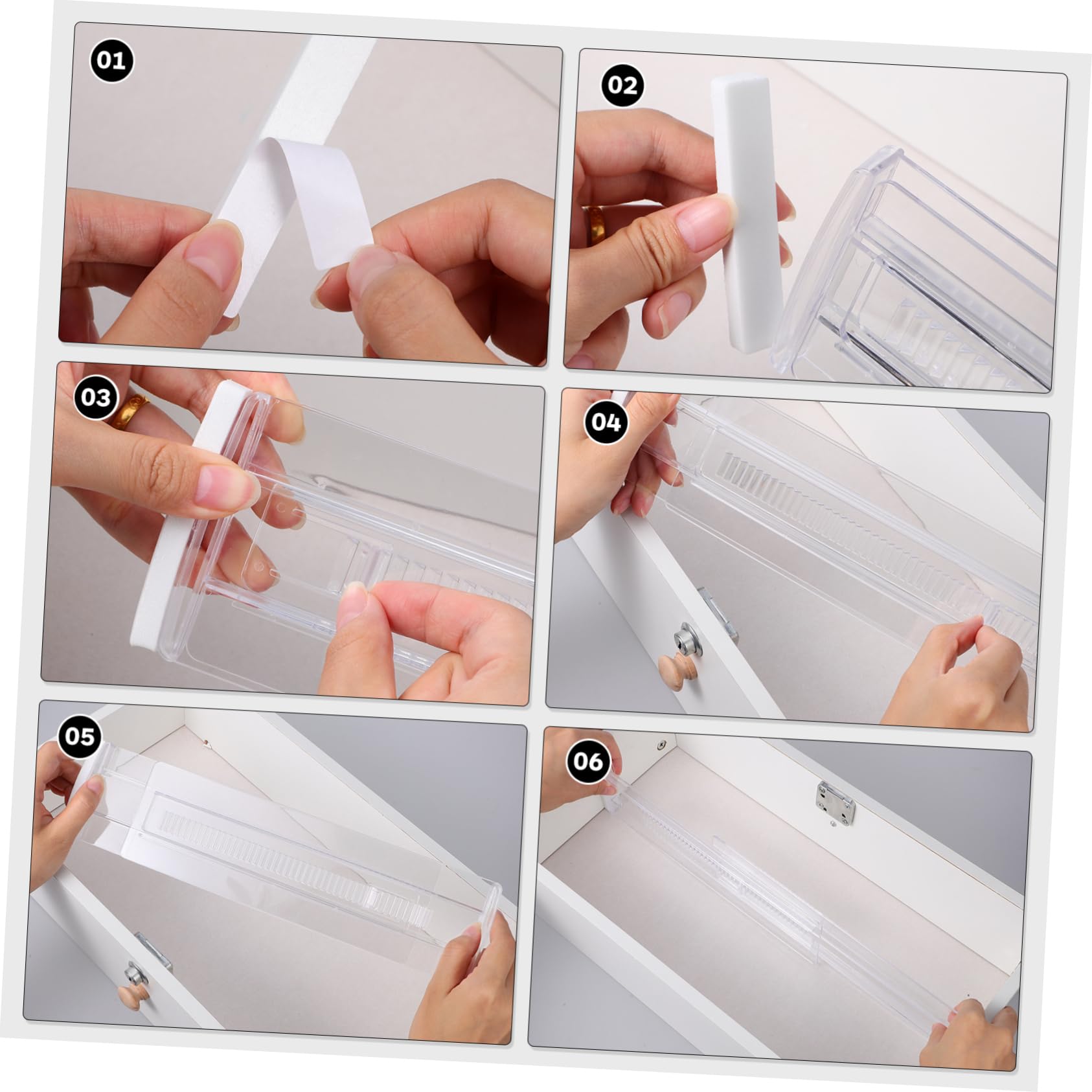 IMIKEYA 6 Divisores de Cajones de Plástico, Ajustables y Resistentes, para Ropa y Cubiertos, Organizador para Dormitorio y Cocina