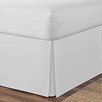 Vista 5 de Spacemaker Falda de cama extra larga con caída de 21 pulgadas, individual, blanco