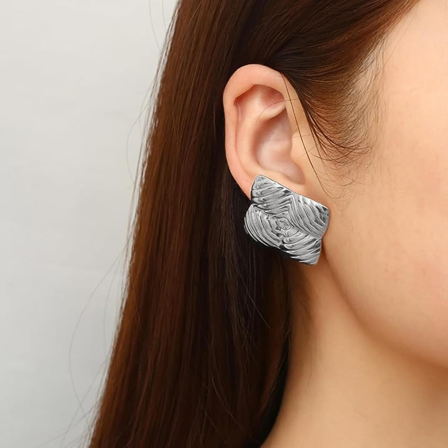 Gold Chunky Earrings for Women Large Gold Statement Earrings Big Gold Teardrop Stud Earrings Exaggerated Geometric Dangle Earrings Vintage Jewelry for Women - Image 3