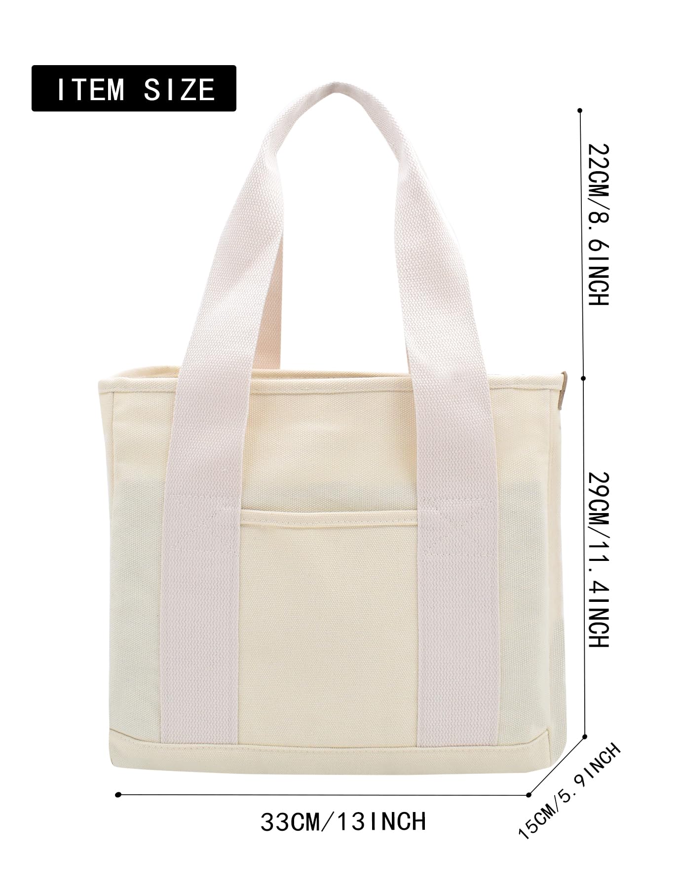TeeYee Femme Moyen Sac à main Canvas Satchel Tote Bag Sac à bandoulière | Shopper pour livres,quotidiens,travail