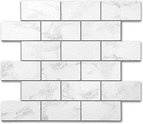 Yipscazo 5 hojas para despegar y pegar para azulejos de cocina, gris piedra para salpicaduras para baño, chimenea, lavandería, azulejos de pared de