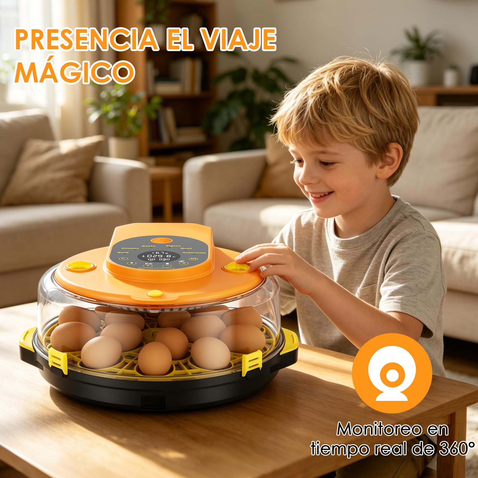 Incubadora Huevos Gallina, Incubadora Automatica para 15 Huevos Volteo Automático de Huevos, Control de Temperatura y Humedad, Adecuado para la Incubación de Huevos de Gallina, Pato, Ganso