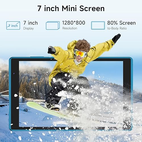 Miniatura 4 de BYANDBY Tablet Android 14.0 de 7 pulgadas, 4GB + 32GB ROM (1TB expandible), Quad-Core, WiFi, GMS, cámara dual, educativa, juegos (Verde)