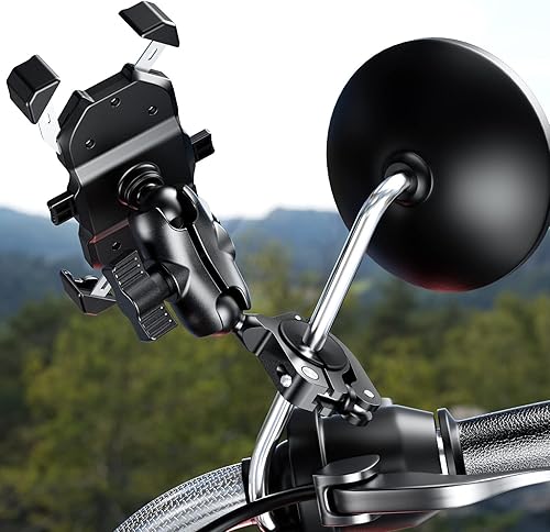 Vista 15 de BRCOVAN Paquete de 2 bases de montaje de abrazadera de manillar de aleación de aluminio con bola de TPU de 1 pulgada para riel de diámetro de 0.5