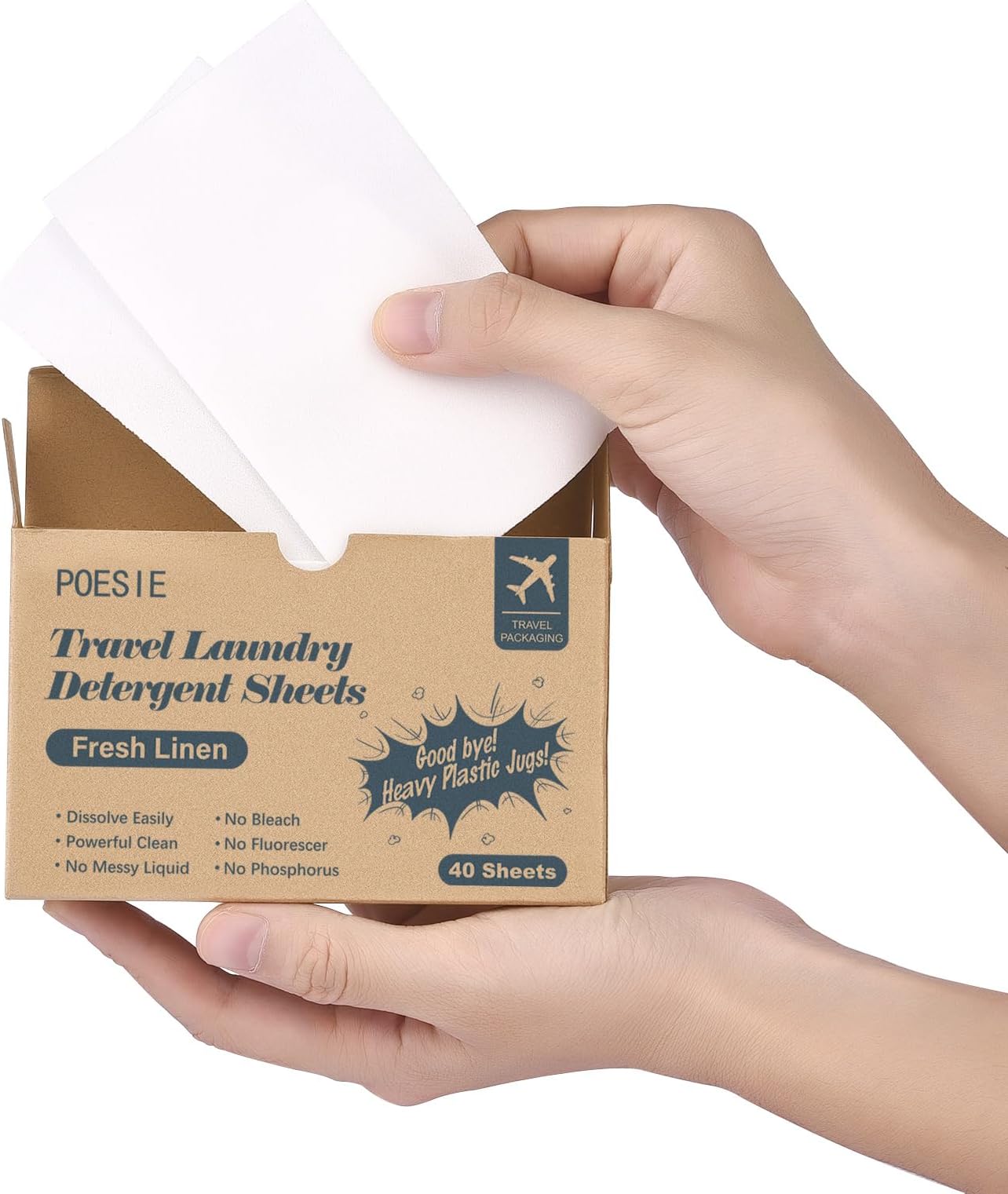 Travel Laundry Detergent Sheets Fresh Linen 40 Count