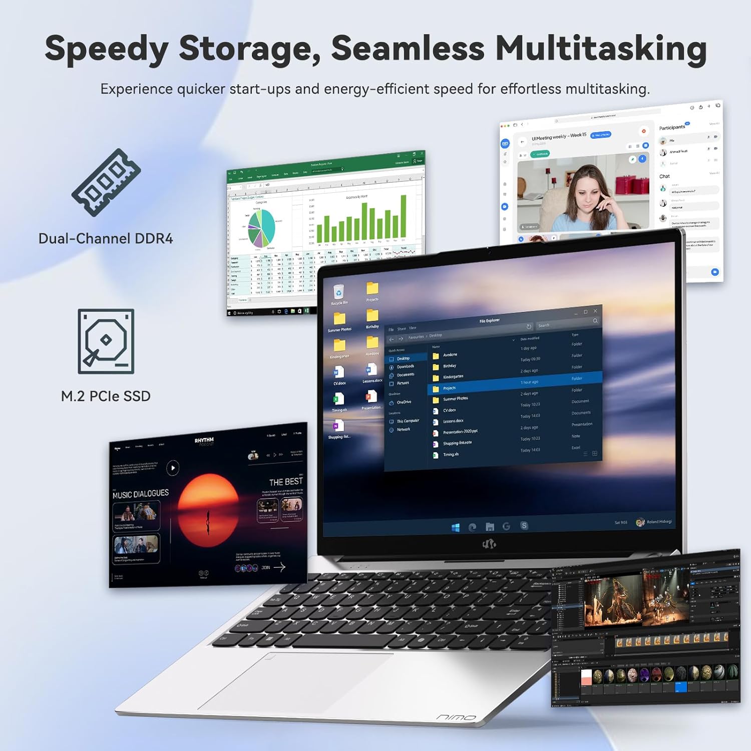 NIMO 15.6" IPS FHD Laptop, Intel 6 Cores i3-1215U (Up to 4.4GHz, Beats R5 7520U,) 8GB RAM 256GB SSD Computer with 180° Open Angle 65W Type C Backlit KB, Wi-Fi 6, Portable for School, Business, Home