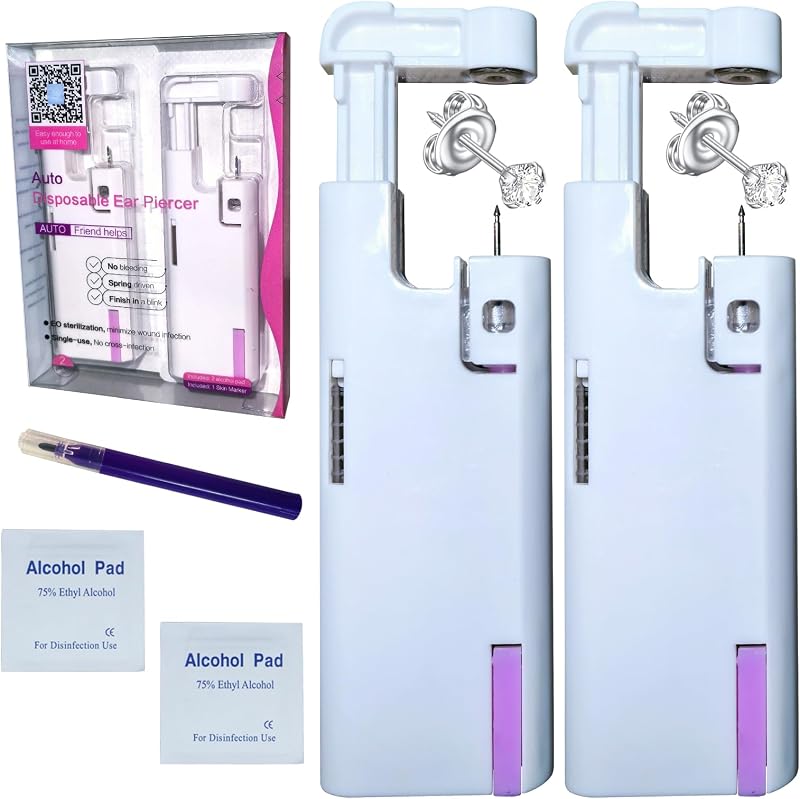 Kit descartável para perfuração de orelha BeiLaiSun com mola automática e brincos
