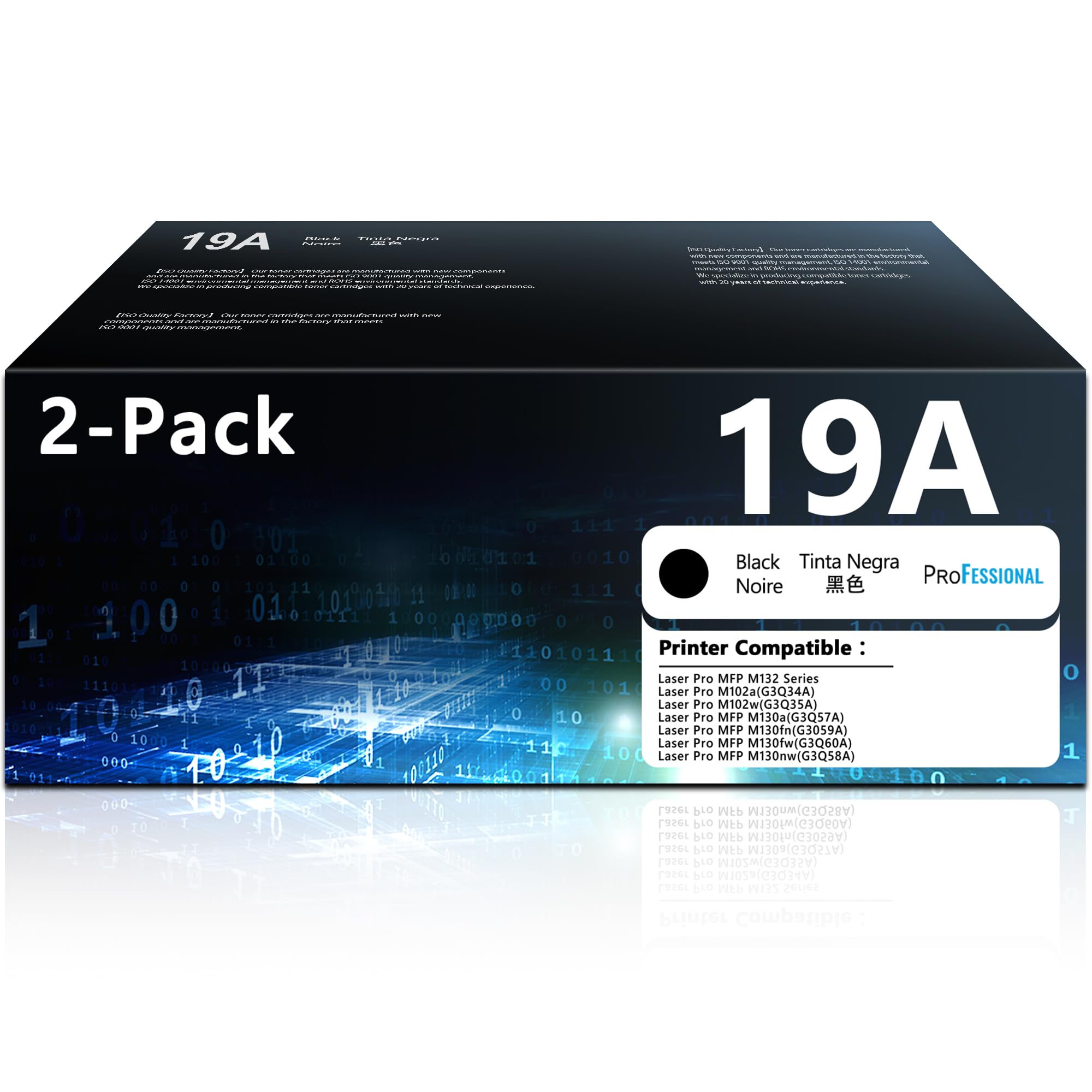 Confezione da 2 unità tamburo CF219A (non toner) 19A nero di ricambio per stampante HP 19A CF219A compatibile con stampante HP LaserJet Pro MFP M130a M130fn M130fw M130nw M102a M102w 19A (confezione