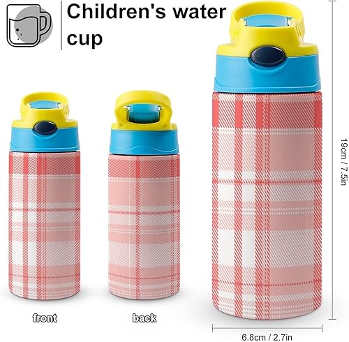 Miniatura 2 de Tartan Plaid Backdrop Travel Water Bottle Stainless Steel Sport Tumbler with Straw Reusable for Men Women