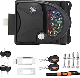 OPL5 RV keyless Entry Door Lock, Upgraded 20M/65FT Wireless Remote Controller & Backlit Keypad & Key-Fob,Zinc Alloy Keyless RV Keyless Lock for Caravan Camper Travel Trailer Bus Yacht